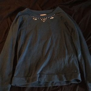 Embroidered neck sweater